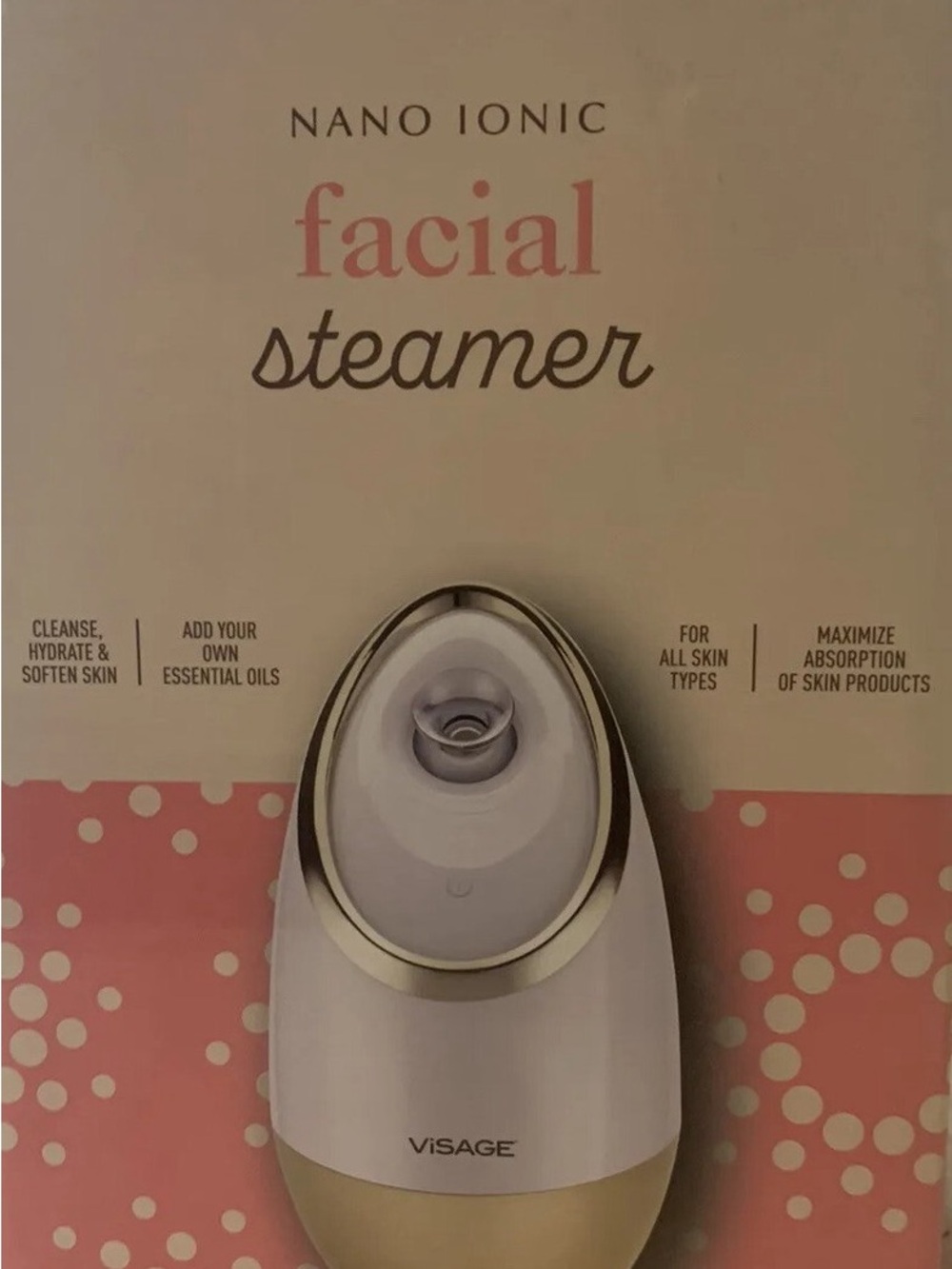 Visage Nano Ionic Facial Steamer - White & Gold